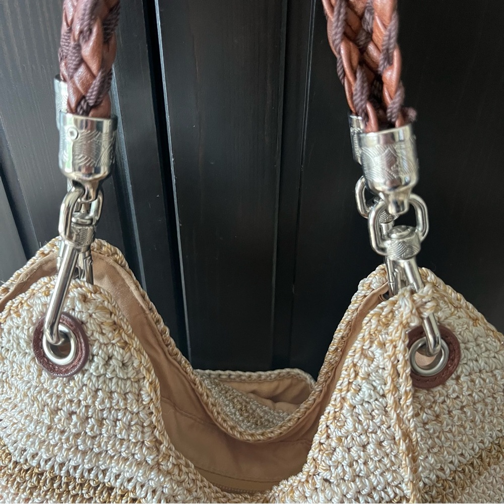 The Sak Indio Crochet Shoulder Bag in the "Sand Stripe" colorway - Picture 5 of 15